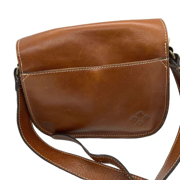 Patricia Nash Brown Tooled Leather Flap Front Western Saddle Crossbody Bag Purse - Picture 8 of 13